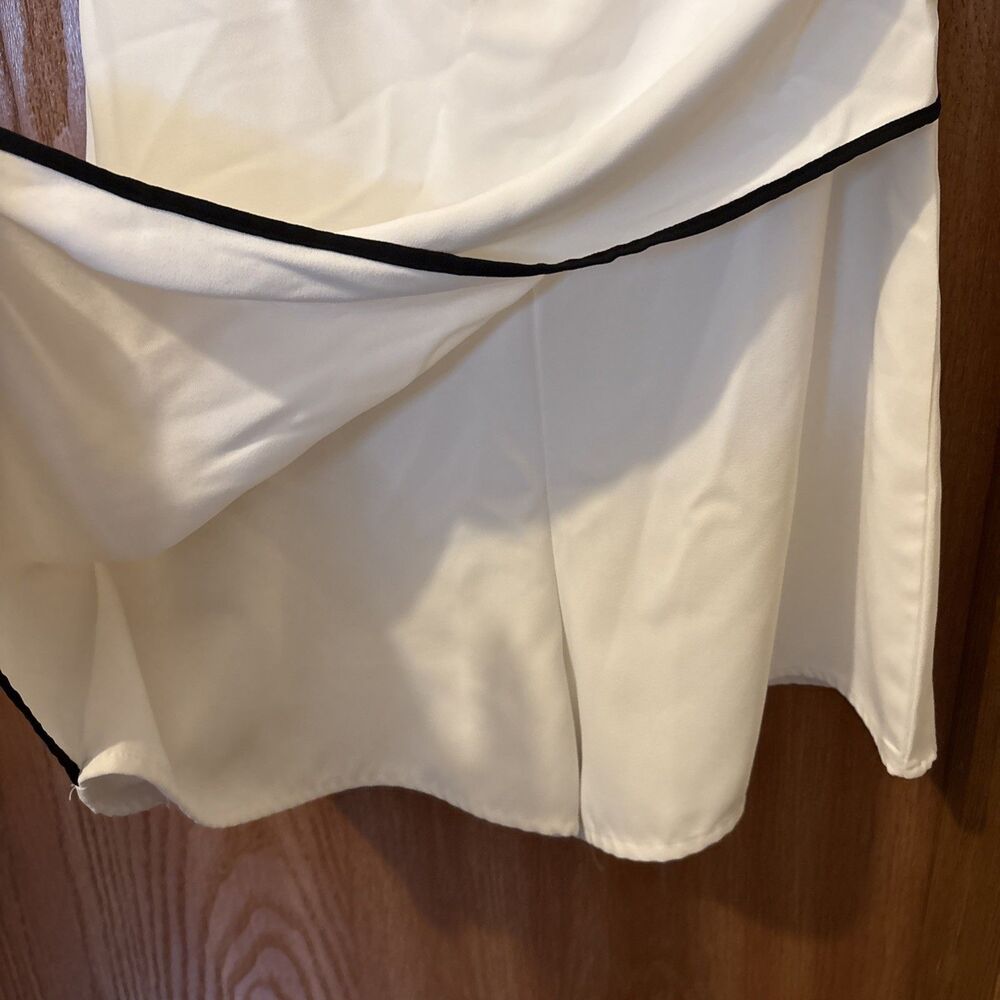 Women’s Zara White Sleeveless Skort Jumpsuit Romper Black Trim Size XS - Picture 4 of 12
